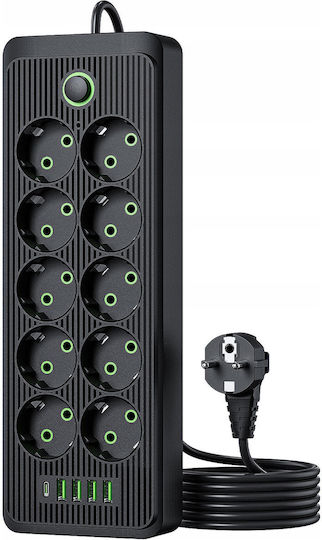 Πολύπριζο 10 Θέσεων με USB-A και USB-C