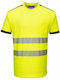 Portwest Short Sleeve Reflective Work Shirt Yellow Black T181 Portwest 8.326-yellow