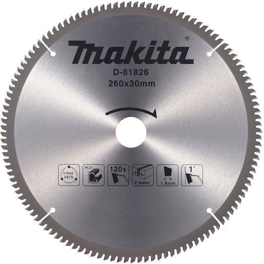 Makita Circular Δίσκος Κοπής Ξύλου με 120 Δόντια 260mm