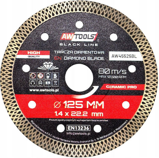 AWTools Pro Cutting Disc For Construction Materials 125mm