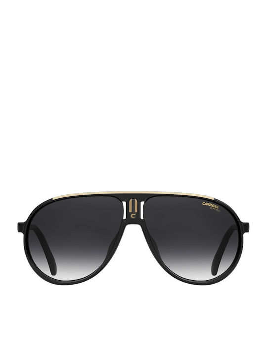 Carrera Champion S 2m2/9o Male Sunglasses With Black Horn-Rimmed Frame And Grey Gradient Lens CHAMPION/S 2M2/9O