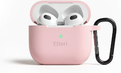 Etteri Калъф Силиконов С Кука В Розов Цвят За Apple AirPods 3
