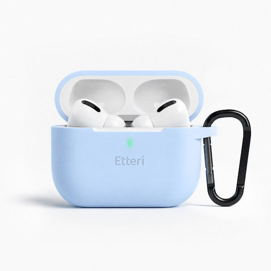 Etteri Калъф Силиконов С Кука в Светлосин Цвят за Apple AirPods Pro 3