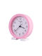 Avizar Small Analog Bedside Alarm Clock Stand Minimalist Design Pink