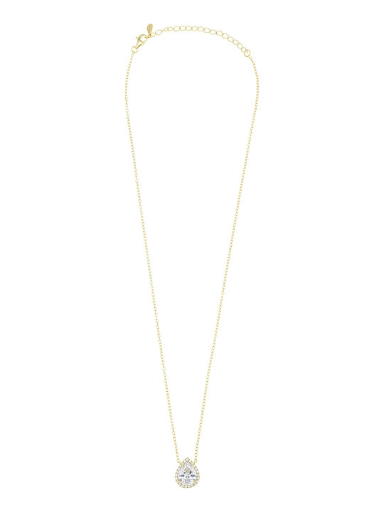Breeze Colier din argint placat cu aur cu zircon