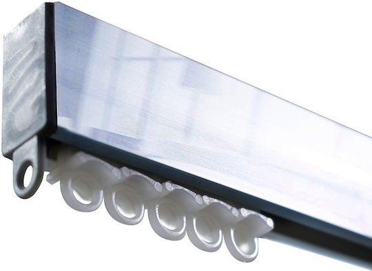 BetterHome Heavy Duty One-Way Curtain Track with Mechanism from Stainless Steel in Silver Colour 180cm MHB-521007-180