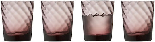 Bormioli Rocco Set of Water Glasses in Pink Colour 300ml 4 Pieces