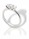 Mentzos Women's Ring with Diamond from 18K White Gold