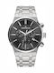 Claude Bernard Ανδρικό Ρολόι 41mm Χρονογράφος Μπαταρίας με Ασημί Μεταλλικό Μπρασελέ