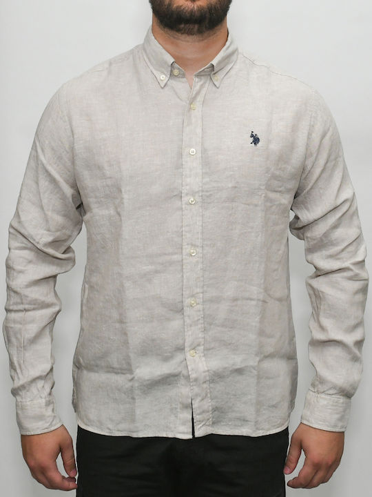 U.S. Polo Assn. Alen Langärmeliges Leinenhemd B...