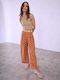 Celestino Women's Polka Dot Trousers with Woven Belt Terracotta