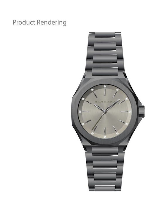 Armani Exchange Γυναικείο Ρολόι 34mm Μπαταρίας με Γκρι Μεταλλικό Μπρασελέ