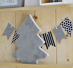 Wooden Decoration Furry Christmas Tree 30x24.5cm