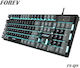 Forev FV-Q8 Gaming Mechanical Keyboard with Membrane Switches and RGB Lighting English US Grey