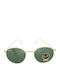 Ray Ban Унисекс Слънчеви Очила с Златен Метален Рамка и Зелени Стъкла