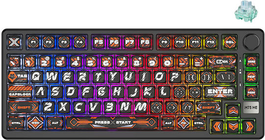 Royal Kludge RKM75 HE Gaming Πληκτρολόγιο με RGB φωτισμό (Αγγλικό US) Hephaestus