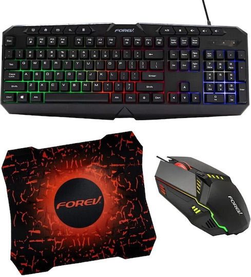 Forev FV-Q909 Gaming Keyboard Set with RGB Lighting & Mouse (English US)