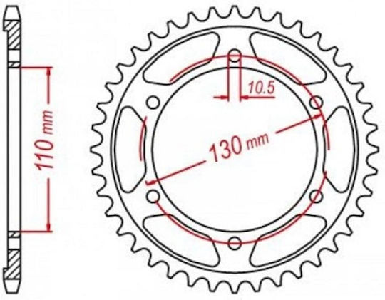Rear Sprocket 1876 43 Teeth JT Suzuki GSX-R 600cc 2011-2019 Made in Thailand124018