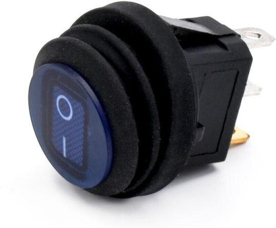 Waterproof Round Toggle Button Switch Led Rocker Switch On Off 12V Black Blue