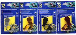 Rchang Βάσης Επέκτασης Καθρέπτη Μοτοσυκλέτας Motorcycle Rearview Mirror Seat Ασημί