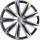 Car Hubcaps Raze Black Silver 113888 16'' 4 Pieces Auto Gs 34413