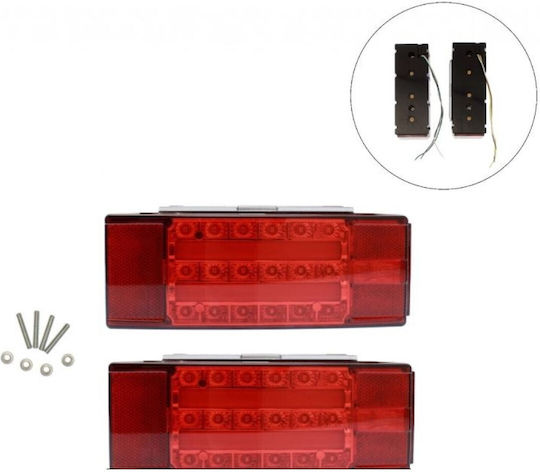 Set Recessed Stop Running Lights Truck Volume Trailer 12v 24v 55 Smd Ip68 Trl04 Oem
