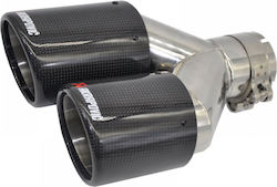 Double Car Exhaust End Type Akrapovic 60-63mm Rear Φ90 Front Carbon Glossy Black Set Right Left Double Car Exhaust End Type Akrapovic 60-63mm Rear Φ90 Front Carbon Glossy Black Set Right Left