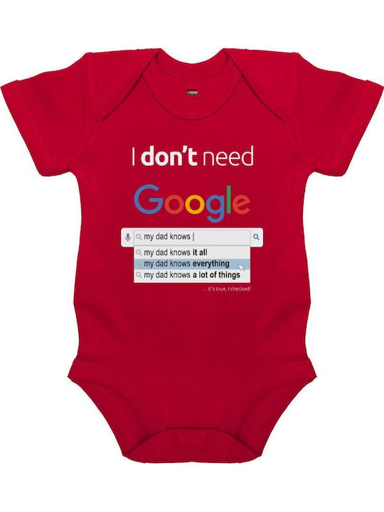 Koupakoupa I Don't Need Google My Dad Bodysuit Red