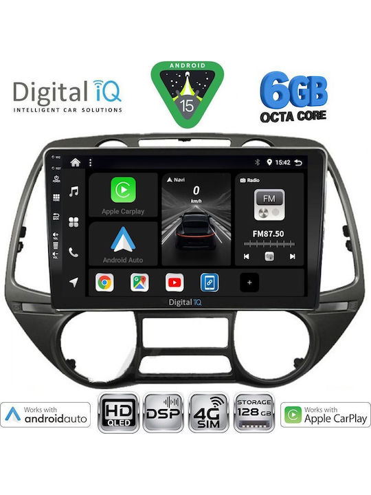 Digital IQ Car Audio System for Hyundai i20 2008-2014 Bluetooth USB WiFi GPS Apple CarPlay Android Auto with 9" Touch Screen