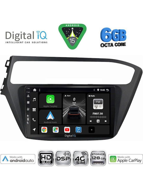 Digital IQ Car Audio System for Hyundai i20 2018-2021 (Bluetooth/USB/WiFi/GPS/Apple CarPlay/Android Auto) with 9" Touch Screen