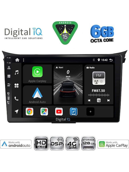 Digital IQ Car Audio System for Hyundai i30 2012-2017 (Bluetooth/USB/WiFi/GPS/Apple CarPlay/Android Auto) with 9" Touch Screen