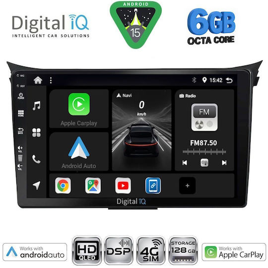 Digital IQ Car Audio System for Hyundai i30 2012-2017 (Bluetooth/USB/WiFi/GPS/Apple CarPlay/Android Auto) with 9" Touch Screen