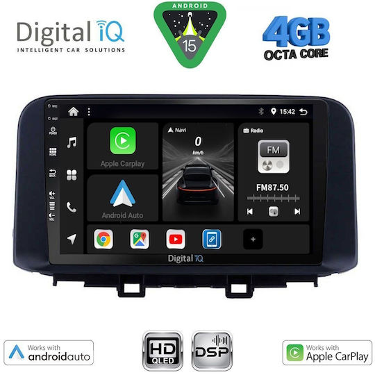 Digital IQ Car Audio System for Hyundai Kona 2017-2023 Bluetooth USB WiFi GPS Apple CarPlay Android Auto with 10" Touch Screen