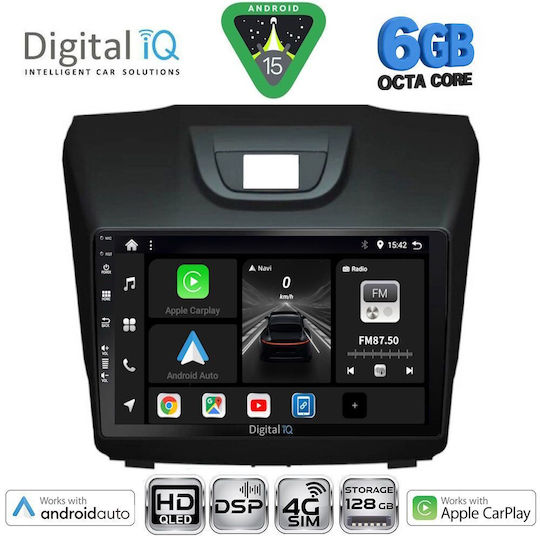 Digital IQ Car Audio System Isuzu D-Max 2012-2020 Bluetooth USB WiFi GPS Apple CarPlay Android Auto with 9" Touch Screen