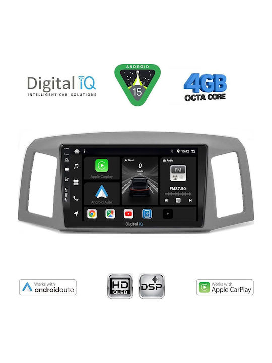 Digital IQ Car Audio System for Jeep Grand Cherokee 2005-2007 Bluetooth USB WiFi GPS Apple CarPlay Android Auto with 10" Touch Screen