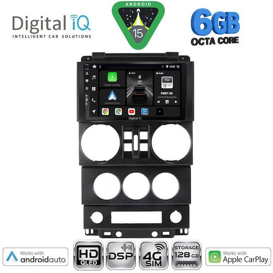 Digital IQ Ηχοσύστημα Αυτοκινήτου για Jeep Wrangler 2006-2011 (Bluetooth/USB/WiFi/GPS/Apple-Carplay/Android-Auto) με Οθόνη Αφής 9"