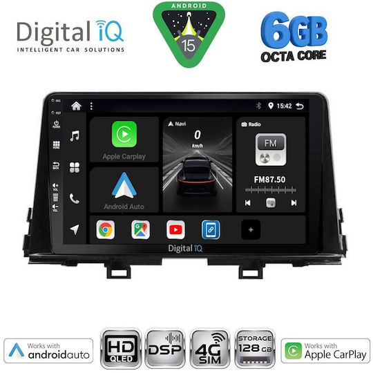 Digital IQ Car Audio System for Kia Picanto 2021 Bluetooth USB WiFi GPS Apple CarPlay Android Auto with 9" Touch Screen