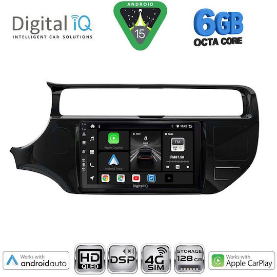 Digital IQ Car Audio System for Kia Rio 2015-2018 Bluetooth USB WiFi GPS Apple CarPlay Android Auto with 9" Touch Screen