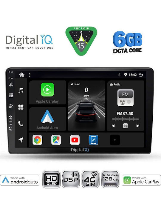 Digital IQ Car Audio System for Kia Sportage 2004-2010 with Clima A/C Bluetooth USB WiFi GPS Apple CarPlay Android Auto with 9" Touch Screen DIGITAL IQ BXF 17324_CPAA Clima A/C
