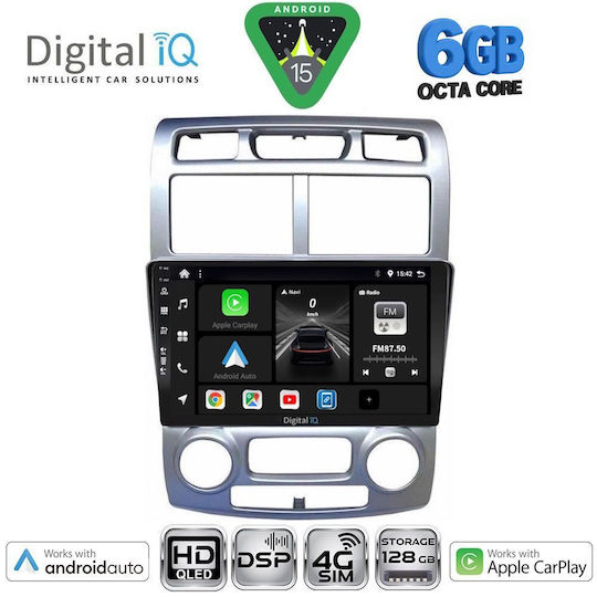 Digital IQ Car Audio System for Kia Sportage 2004-2010 with Clima Bluetooth USB WiFi GPS Apple CarPlay Android Auto with 9" Touch Screen