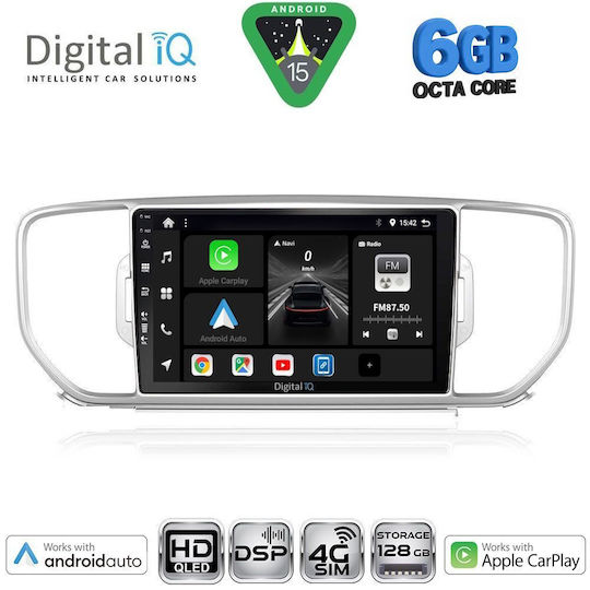 Digital IQ Car Audio System for Kia Sportage 2015-2018 Bluetooth USB WiFi GPS Apple CarPlay Android Auto with 9" Touch Screen