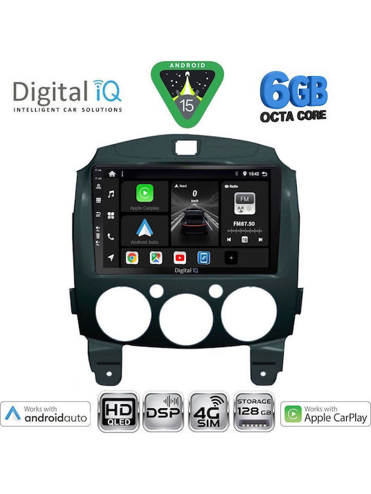 Digital IQ Car Audio System for Mazda 2 2007-2014 Bluetooth USB WiFi GPS Apple CarPlay Android Auto with 9" Touch Screen