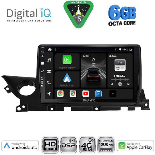 Digital IQ Car Audio System for Mazda 6 2021 (Bluetooth/USB/WiFi/GPS/Apple CarPlay/Android Auto) with 9" Touch Screen