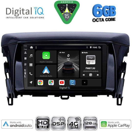 Digital IQ Auto-Audiosystem für Mitsubishi Eclipse Cross 2018-2023 Bluetooth USB Eingebautes Wi-Fi GPS Apple CarPlay Android Auto mit 9 Zoll Touchscreen