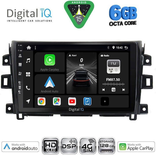 Digital IQ Car Audio System for Nissan Navara Bluetooth USB WiFi GPS Apple CarPlay Android Auto with 10" Touch Screen