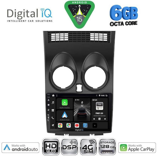 Digital IQ Car Audio System for Nissan Qashqai 2007-2014 Bluetooth USB WiFi GPS Apple CarPlay Android Auto with 9" Touch Screen