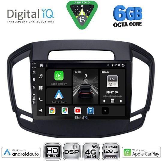 Digital IQ Ηχοσύστημα Αυτοκινήτου για Opel Insignia 2014-2017 (Bluetooth/USB/WiFi/GPS/Apple-Carplay/Android-Auto) με Οθόνη Αφής 9"