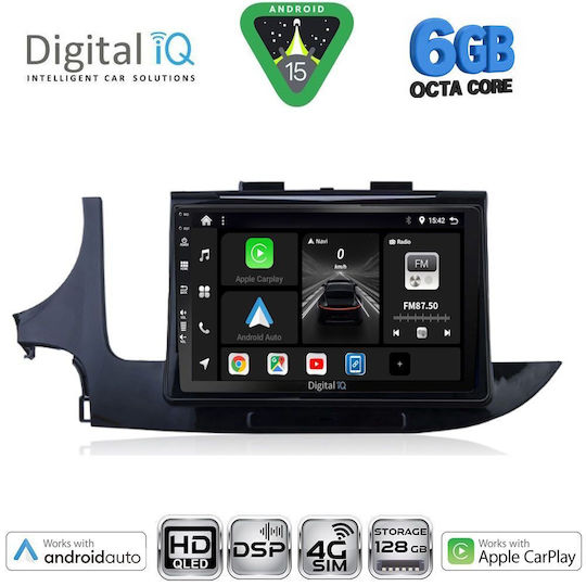 Digital IQ Car Audio System for Opel Mokka 2016-2021 Bluetooth USB WiFi GPS Apple CarPlay Android Auto with 9" Touch Screen