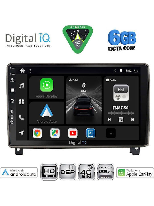 Digital IQ Car Audio System for Peugeot 407 2004-2011 Bluetooth USB WiFi GPS Apple CarPlay Android Auto with 9" Touch Screen