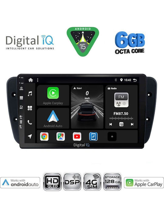 Digital IQ Car Audio System for Seat Ibiza 2008-2015 (Bluetooth/USB/WiFi/GPS/Apple CarPlay/Android Auto) with 9" Touch Screen